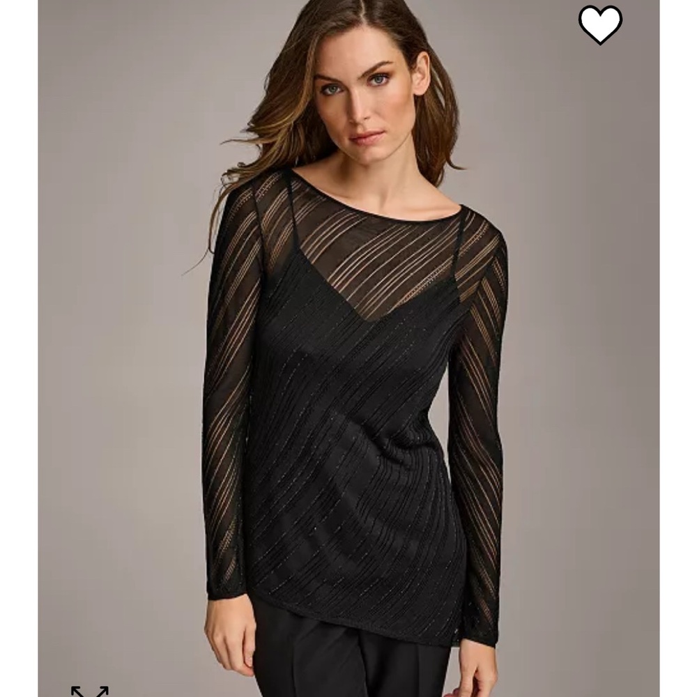 NWT Donna Karan Sheer Top with Shimmer